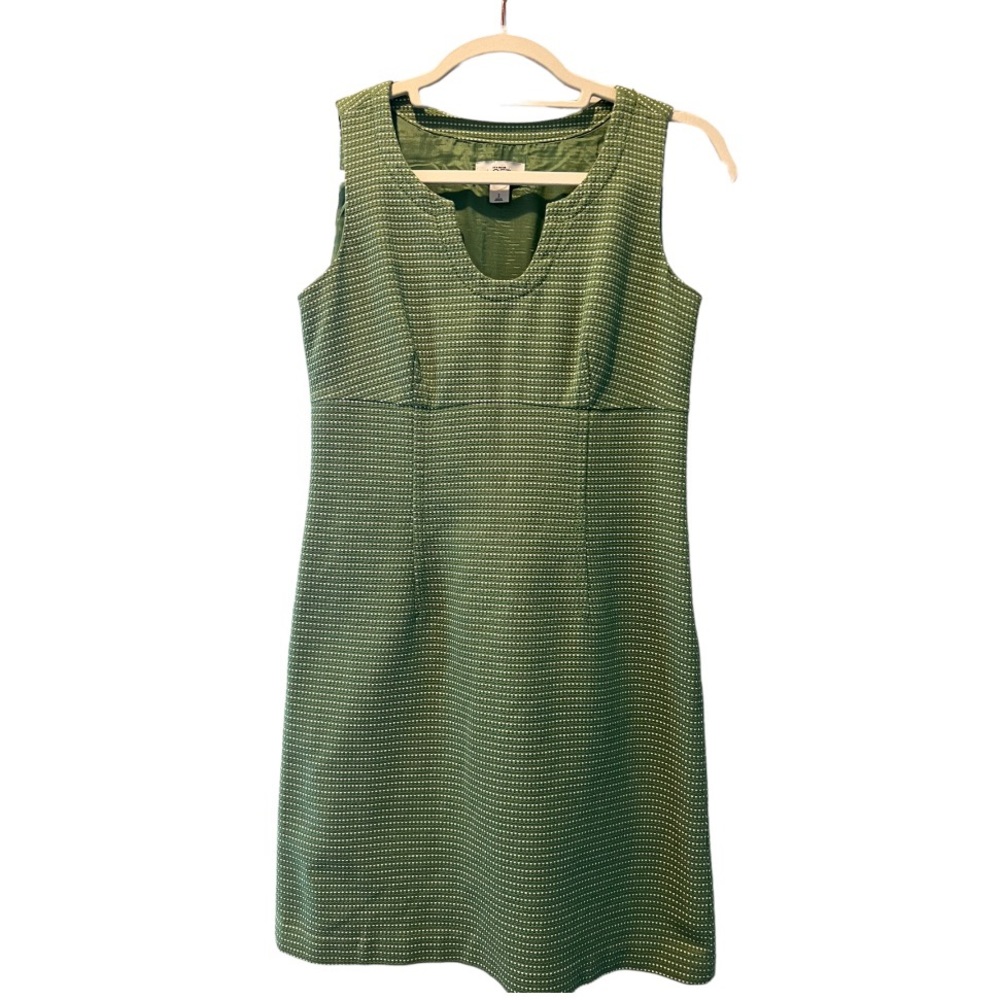 LOFT Green Tweed Shift Dress